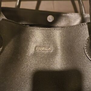 Furla Black Leather Tote Bag